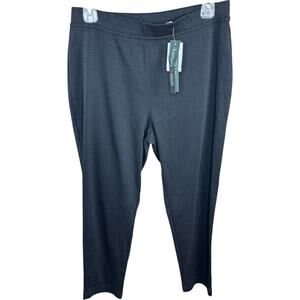 Hasting & Smith Slim Leg Pants PM Petite Black Cotton Blend Pull-On Stretch NWT